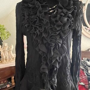 Elegant Black Ruffled blouse